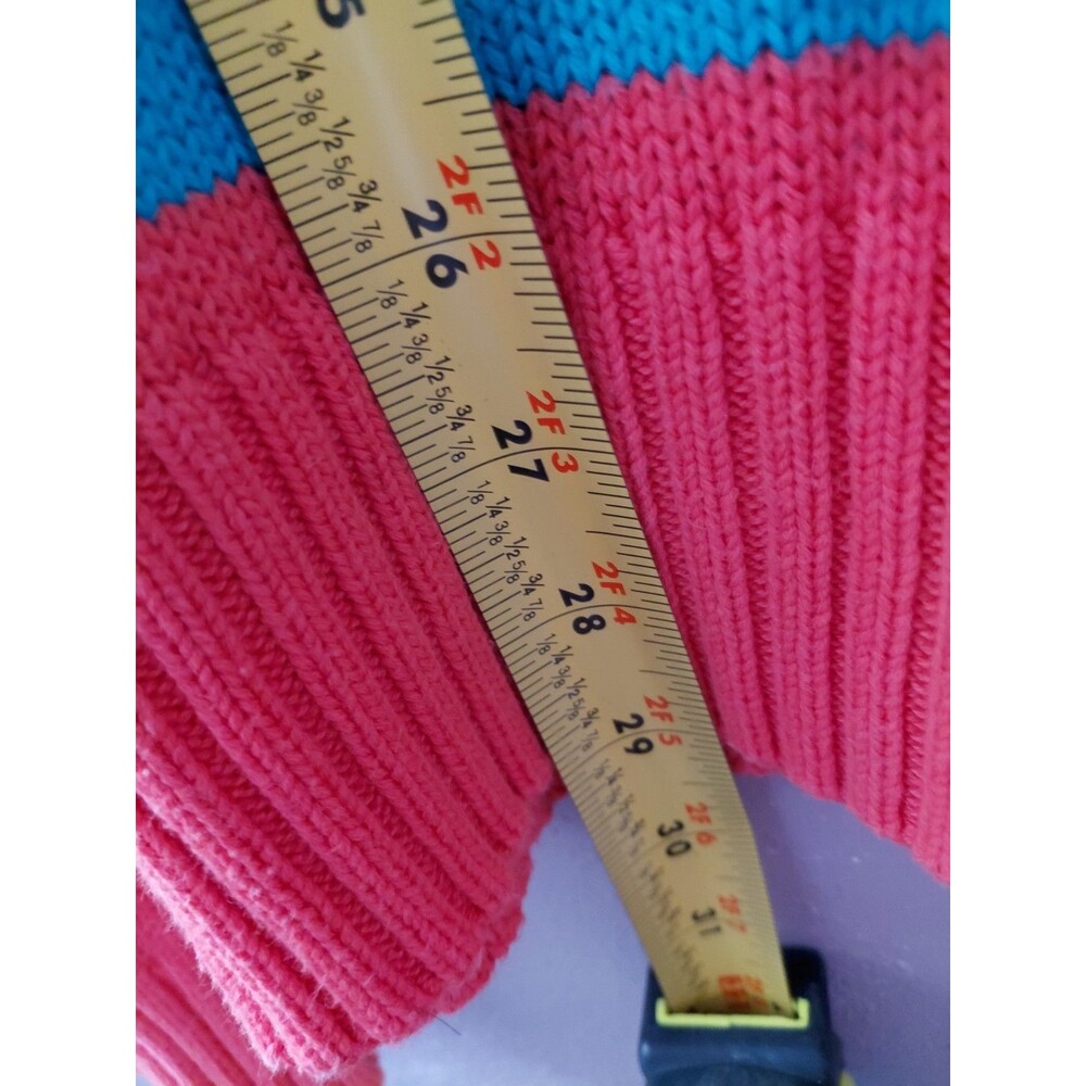 Vintage James River Traders Sweater Mens Medium Orange Striped 100% Cotton 80s - Picture 9 of 9